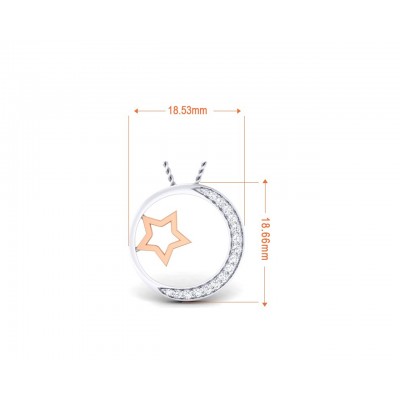 Marichi Diamond Pendant in Two tone 18k gold